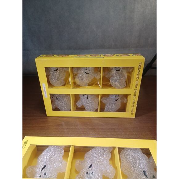 VINTAGE HALLOWEEN Spun Acrylic String Light GHOST New In original Package - Picture 6 of 7